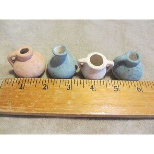 Lot of 4 Miniature Ceramic Vase In Soft Pastel Tones